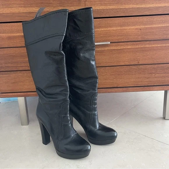 Prada | Shoes | Prada Leather Boots Size 38 | Poshmark
